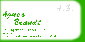 agnes brandt business card